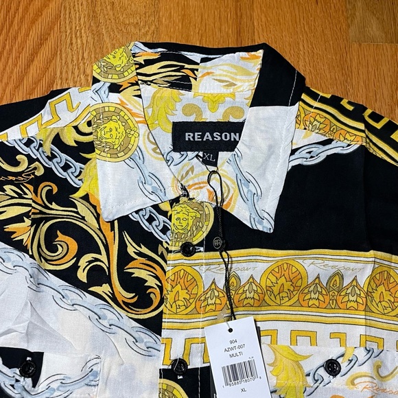 Hibiscus Medusa Style Button Down Shirt, Brand New - Picture 3 of 6